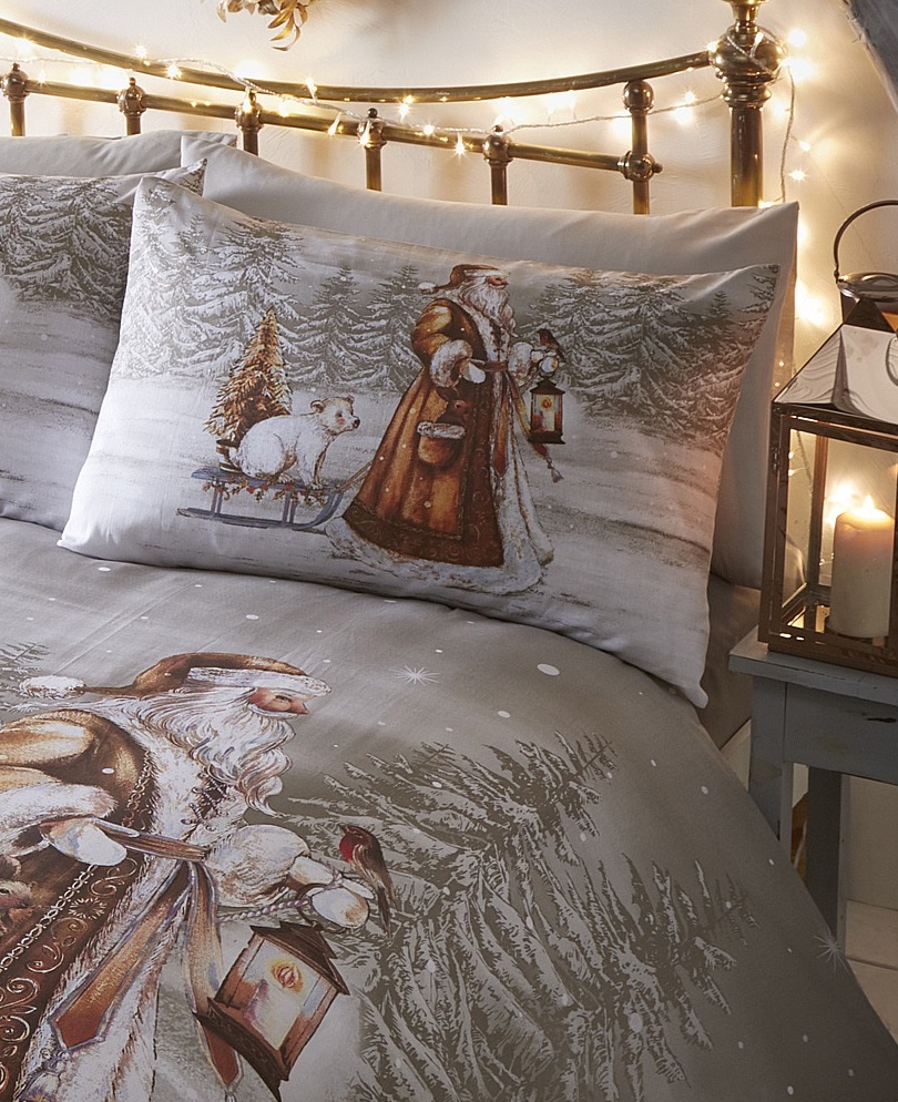 FATHER CHRISTMAS TREE SANTA CLAUS SNOWMAN REINDEER QUILT DUVET COVER